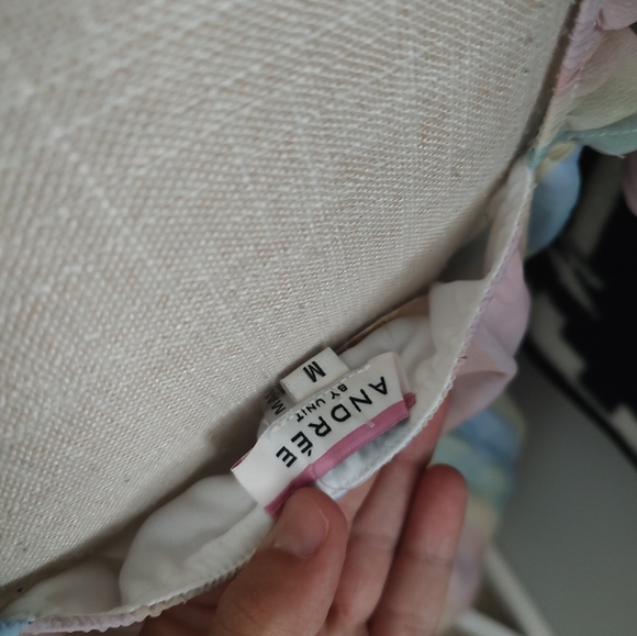 💐NWT Andree by Unit Pastel Rainbow Midi Flowy Sleeve Dress, Medium - Picture 7 of 9